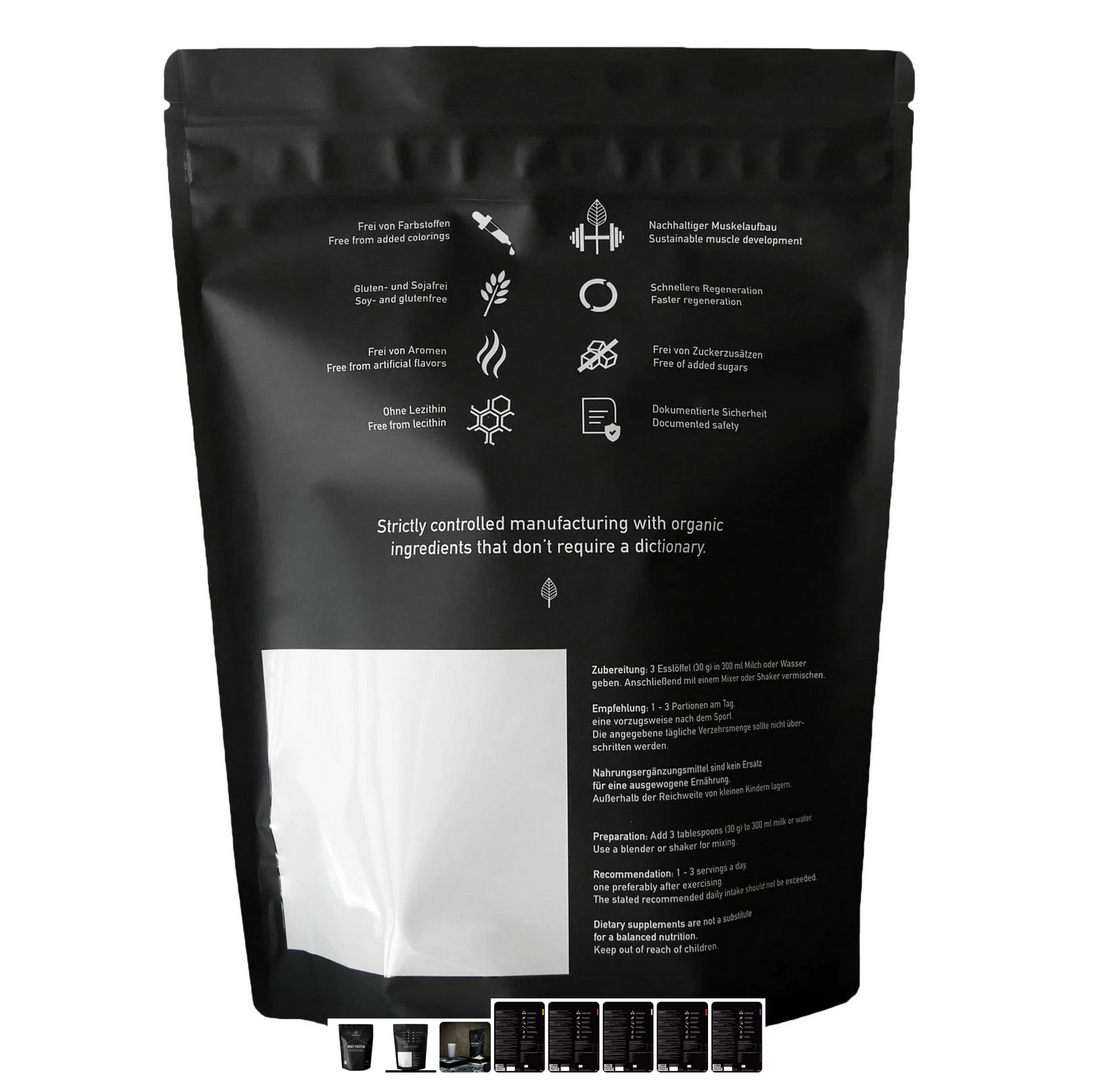 Orgainic Whey Proteinpulver Vanille von grasgefütterten Kühen 1kg Beutel